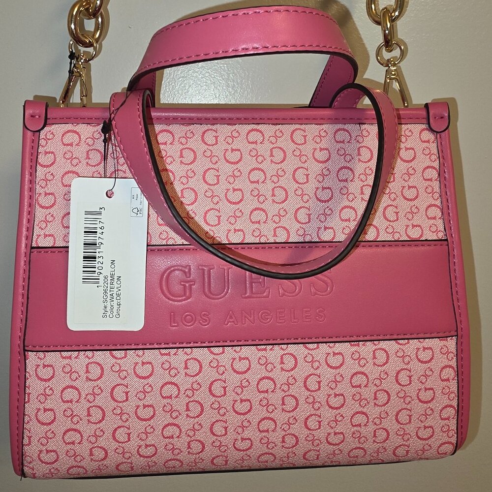 New with tags,  Guess Pink Tote Handbag with Detachable Strap
